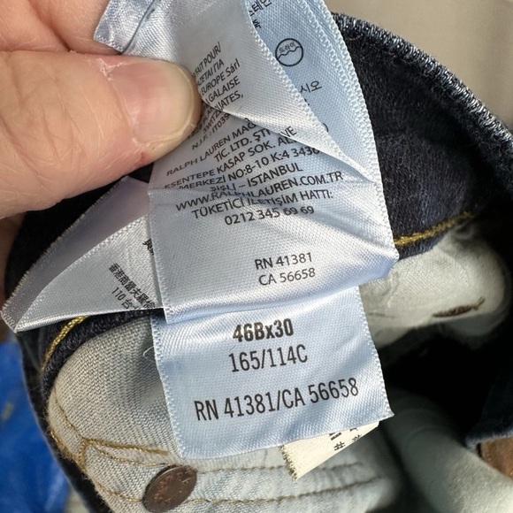 Polo Ralph Lauren Jeans Mens 46x30 Hampton Relaxed Straight Stretch Denim Dark - Picture 7 of 8